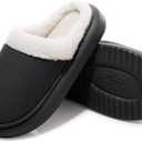 SHIBEVER Fuzzy Slippers Women Indoor: Memory Foam Warm House Shoes - Slip On Closed Toe Comfy Bedroom Slippers Women (6.5-7, 73-black)