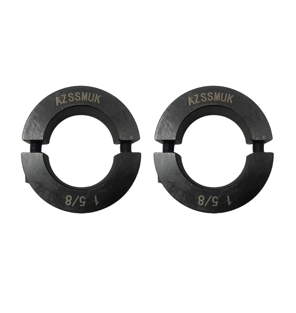 AZSSMUK Shaft Collar Bore 1-5/8'' Double Split Black Oxide Set Screw Durable Shaft Collars Suitable for Machinery and Industrial Use 2 Pieces (1-5/8'')