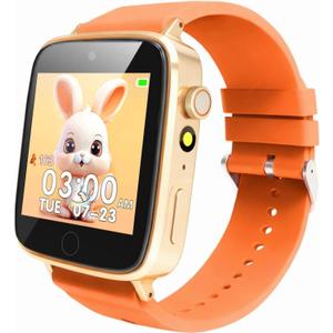 Kids Watches for Girls Toys Age 4-12, Orange Smart Watch for Kids with Camera, 26 Puzzle Games, Alarm Clock, Pedometer, Audiobook, Learn Card, Toddler Girl Watch Birthday Gift for 8 9 10 Year Old