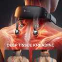 Upgraded Neck Massager for Pain Relief Deep Tissue, Cordless Neck and Shoulder Massager with Heat, 5 Modes Deep Tissue Kneading, Portable Shiatsu Massager for Back Leg Muscles, Home Office Travel Use