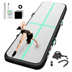 VIYAU Air Tumbling Mat Tumble,10ft Inflatable Gymnastics Air Mat for Gymnastics Training/Home Use/Yoga/Water Gymnastics With Pump