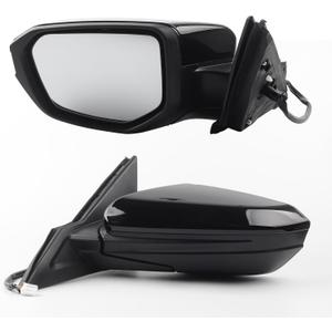 Dasbecan Left Driver Side Door Mirror Compatible with Honda Civic 2016-2021 Power Glass Non-Heated Manual Folding Paint to Match Replaces 76258TBAA02ZA HO1320283 Black 3Pins (For US Built Models)