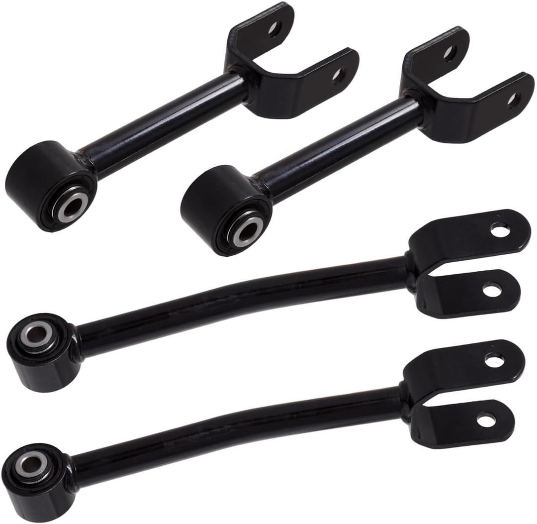 TUCAREST 4Pcs Suspension Kit (K642901 K643056 x2,Non-Adjustable Type) Rear Control Arm/Lateral Arm Fit For 11-14 Do-dge Avenger 11-18 Journey /11-14 Ch-rysler 200 [# 68079540AA 68079539AA]