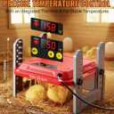 Chicken Brooder Plate, Smart Chick Heat Brooder Adjustable Temperature with LCD Display, 50W Chick Heater with 3-Sided Panels, 10"x10" Coop Accessory for Chicken Coop, Ducklings
