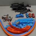 LILYBUDS Toy Car Track Gift Set for Boys Kids Age 35 47 812, Long Race Tracks with 4 Action Loops and 4 HighSpeed Slot DieCast Race Cars, 35+ Pieces Race Tracks to Create Multiple Configurations