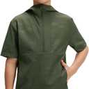 M MAELREG Boys Short Sleeve Golf Hoodie Quarter Zip with Pockets Lightweight Camo Rain Pullover for Teen (Green), 8Y