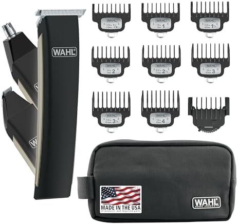 Wahl USA Rechargeable Lithium Ion 2.0 Beard Trimmer for Men - Facial Hair Trimmer with Precision T Blade for Grooming, Detailing Head, Light Touch Ups, Ear Nose & Eyebrow Model 9886-300