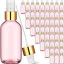 Maxcheck 50 Pieces 4oz Small Glass Spray Bottles for Essential Oil Empty Spray Mist Bottle Empty Fine Mist and Refillable Mister Refillable Liquid Containers for Perfumes, Cleaning(Pink, Gold)