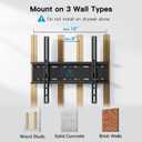 PERLESMITH Fixed TV Wall Mount Bracket, Low Profile Design for Most 26-60 inch LED LCD OLED-4K Flat Screen TVs up to 115lb, Ultra Slim Fixed TV Mount with Max VESA 400x400mm Fits 16 inch Wood Stud