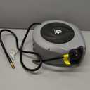 Air Hose Reel Retractable 3/8 in. x 50 ft Hybrid Polymer Hose, Retractable Auto-Rewind Enclosed Heavy Duty 180° Swivel Mount, Max 300PSI Commerical Polypropylene Grey