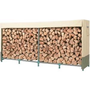 BPS 8 FT Firewood Rack Cover, 600D Waterproof Oxford Outdoor Log Rack Cover with Zipper and Air Vent for Outdoor Wood Rack
