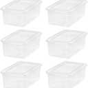 IRIS USA 6-Pack Storage Bins with Lids, 6 Quart - Crystal Clear, Shoe Boxes Stackable Containers Organize Shoes Closet Shelves, Teacher Tools Classroom Organization, Game - BPA-Free Plastic