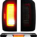 Tresound Tail Light + 3rd Brake Cargo Lamp for 2007-2008 Dodge Ram 1500, 2007-2009 Ram 2500 3500, Third High Mount Stop Light Rear LED Taillight Assembly, 55277302AC 55277303AC (2007-2008 (09 2500 3500), Taillight + Brake Light)