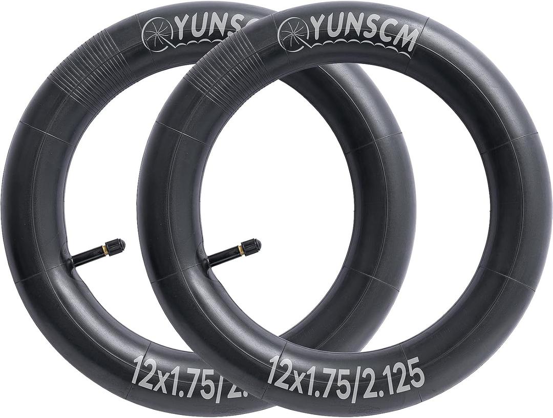 YunSCM 12" Bike Tubes 12x1.75/1.95/2.125 AV32mm Schrader Valve 12" Bicycle Inner Tubes Compatible with 12 x 1.75 12 x 1.90 12 x 1.95 12x2.0 12 x 2.10 12 x 2.125 Kid Bike Tire Tubes-2 PCS