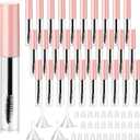 Maitys 30 Pack 10 ml Empty Mascara Tubes with Brush Wand Refillable Eyelash Cream Container Bottle with Funnels Leak Stoppers for Castor Oil/eyebrow Growth Serum/coconut Oil DIY Cosmetics(Pink)