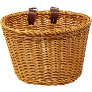 Handwoven Plastic Bike Basket - Waterproof Front Bicycle Basket for Adults & Kids, Fits Most Bikes (Beach Cruiser, Mountain Bike, Scooter)