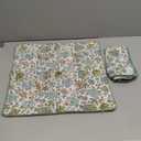 CPC 100% Cotton Throw Pillow Covers 18x18 Inch, Set of 2 Blue Block Print Pattern Couch Pillow, Cute Boho Decorative Pillows for Living Room, Bedroom with Hidden Zipper- Harvest Bloom