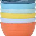 Homestockplus Unbreakable Cereal Bowls 25 OZ Microwave and Dishwasher Safe BPA-Free Bowl Dessert Bowls for Serving Soup, Oatmeal, Pasta and Salad [Set of 6] (Multicolor)