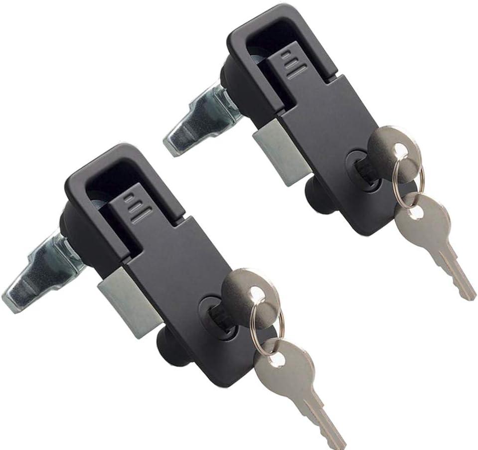 2Pcs Compression Latch Flush Sealed Lever Latch Trigger Lift and Turn Adjustable Grip Matching Keys Powder Coated Black
