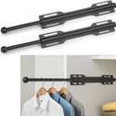 Pull-out Valet Rod for Closet 2 Pack, Black
