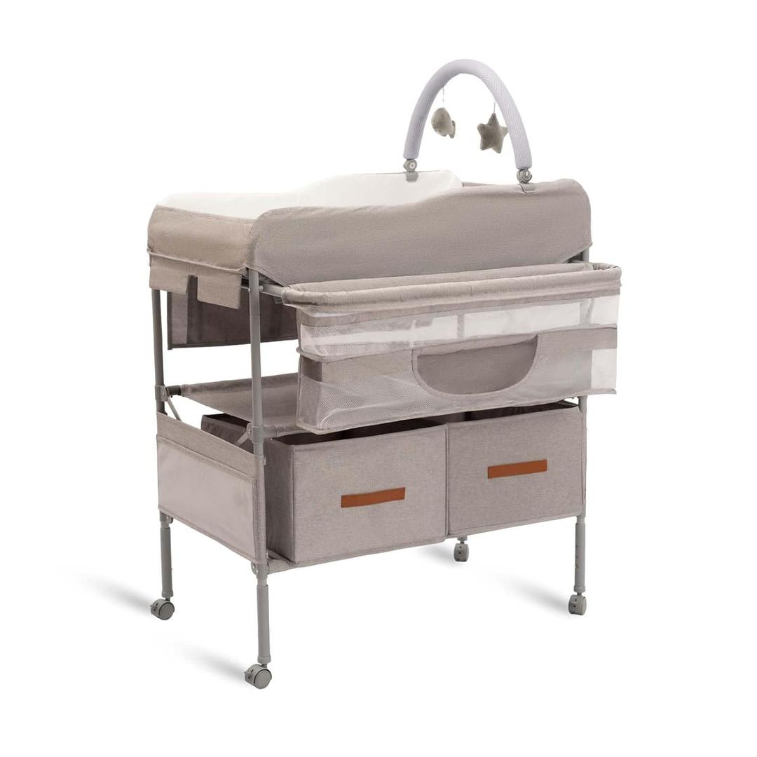 TOMBOOS Versatile Folding Changing Table.Portable Changing Table for Baby.Baby Changing Table.Highly Adjustable.2 Storage Baskets. Portable Changing.Diaper Changing Station.