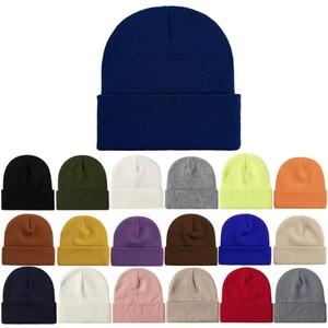 Beanie Hats for Women Men Knit Winter Beanies Warm Winter Hats Acrylic Knit Cuffed Beanie Cap Unisex (Navy)