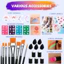 Bowitzki 24 Colors Face Paint Kit for Kids with Exclusive Unicorn Backpack - Professional Makeup Palette, Safe & Non-Toxic - Ideal Birthday Gift for Girls, Halloween Party, Cosplay (Black)