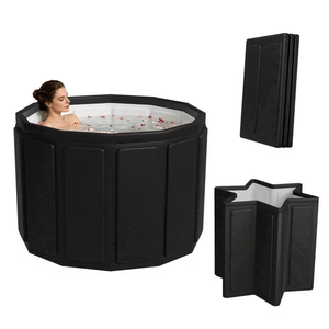 SOTOS Portable Bathtub for Adults, Foldable Collapsible Bath Tub for Shower and Cold Plunge, 7-Layer Insulated Large Capacity with Dual Drains for Home Gym Outdoor