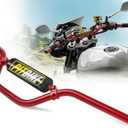 7/8" Pit Bike Handlebars with Foam Pad  Motorcycle Handlebars for CRF YZF KXF KLX RMZ DRZ Dirt Bikes, ATV, Quad, E-Bike Mods,T6 Aluminum 7/8 Motorcycle Handlebar Upgrade (Red)