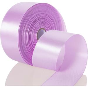 50 Yards 1 1/2 Inch Lilac Satin Ribbon, Single Face Polyester Solid Color Craft Fabric Ribbon for Handmade Roses, Gift Wrapping, Bouquets, Wedding, Christmas, and Party Decoration
