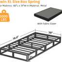 VIPSHOW 7 Inch Twin XL Metal Box Spring with Round Corners - 3000 lbs Capacity, High Profile Heavy Duty Mattress Foundation with Steel Slats, Noise-Free, Easy Assemble, Black