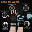 Workout Gloves for Men and Women,Gym Gloves for Weight Lifting with Wrist Support,Exercise,Rock Climbing, Biking,Training,Fitness,Pull up,Fingerless, Breathable and Snug fit