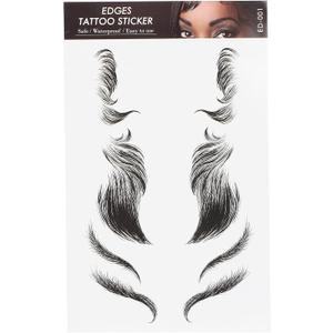 Hair Edges Stickers Fashion Temporary Tattoos Edges for Hair DIY Long Lasting Fake Hairline Sticker for Women Girls(ED-01), Pack Of 15
