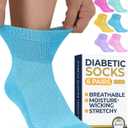 Pembrook Ankle Diabetic Socks for Women and Men | 6 Pairs | Wide Calf and Ankle Neuropathy Socks for Women | Moisture Wicking Womens | Diabetic Socks Women 9-12