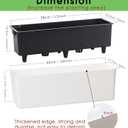 Elongated Self Watering Planter Pots 2-Pack Window Box 5.5 x 16 inch Indoor Home Garden Modern Decorative Planter Pot for All House Plants Flowers Herbs (White,2)