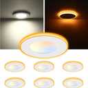 CLOUDY BAY [6 Pack] 3 Inch 5CCT LED Recessed Down Light with Night Light,2700K/3000K/3500K/4000K/5000K Selectable Ultra-Thin Recessed Lighting,Dimmable Canless Wafer Downlight