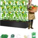 Cucumber Trellis with for Climbing Plants, A-Shape Garden Trellis with Grow Bags, Metal Plant Trellis with Garden Netting for Vegetables Flowers Fruits (U-5 Arches)