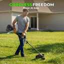 60V Cordless String Trimmer with 2.5Ah Battery & Fast Charger, 1200W Brushless Motor, 17" Cutting Swath, Dual Speed 6100/4600 RPM, 27 Min Runtime, Dual-Line Bump Feed Weed Eater, Power Head Compatible