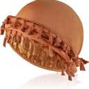 Satin Lined Turban with Long Twist Straps Tassels Silky Head Wraps for Men Women Halo Head Scarf Sleeping Bonnet 