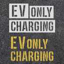 6pcs EV Charging ONLY Electric Vehicle Charging Station Stencil, 4 inches/10,16cm Letter Pavement Stencil Giant Wall Alphabet Curb Templates Recycled Cardboard for Painting Parking Lots