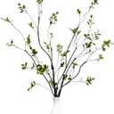 3Pcs 38.8" Faux Greenery Plant Stems and Branches for Tall Vase,Artificial Tree Branches and Twigs for Decoration (Green Leaves & Brown Stem)