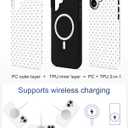 Jusy Compatible with MagSafe Polka Dot Case for iPhone 14 Pro, Cute Aesthetic Polka Dots Magnetic Phone Case, Soft TPU and Hard PC Protective Phone Cover for Women Girls (Matte) - White
