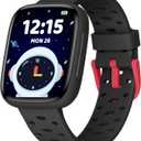 Smart Watch for Kids No Phone No APP Needed, 1.83" AMOLED Screen Fitness Tracker Watch with Pedometer, Kids Smart Watch with Heart Rate/Sleep Monitor, IP68 Waterproof for Boys Girls 5-12 (Black)