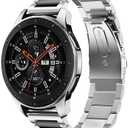 iiteeology Compatible for Samsung Galaxy Watch Bands 46mm XL, Galaxy Watch 3 Bands 45mm, Stainless Steel Band for Samsung Galaxy Watch SM-800 Smart Watch - Silver/Black XL