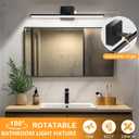 Sailstar Upgraded Bathroom Light Fixtures 23 inch Rotatable, Dimmable 15W 5CCT 1500LM IP44 Modern Bathroom Vanity Light Over Mirror, Built-in Dimmer, Black Vanity Lights for Cabinets Mirror