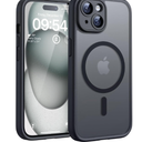 TOCOL for iPhone 15 Plus Case, Compatible with Magsafe, Full Camera Protection, Builtin Magnetic Ring, Drop Protection, Translucent Matte Phone Case for iPhone 15 Plus 6.7 inch (Black)