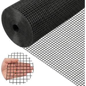 Black Hardware Cloth 1/2in Mesh 48in x 100ft, Chicken Wire Fencing PVC Coated 19 Gauge, Welded Chicken Wire for Rodent Proofing, Tree Guard, Garden Fence, Poultry Netting