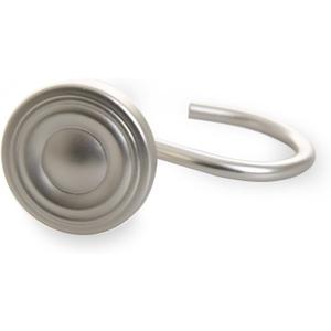 BINO | Shower Curtain Hooks - Brushed Nickel - Set of 12 | Hooks Shower Curtain | Shower Curtain Rings Hooks | Rust Proof Shower Curtain Hooks | Bathroom Shower Hooks For Curtain | Bathroom Essentials