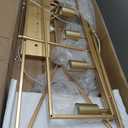 BONLICHT Farmhouse Chandeliers Gold 6 Light Modern Linear Dining Room Pendant Lighting Traditional Rectangular Kitchen Island Lantern Light Fixture Classic Ceiling Light with Adjustable Rods