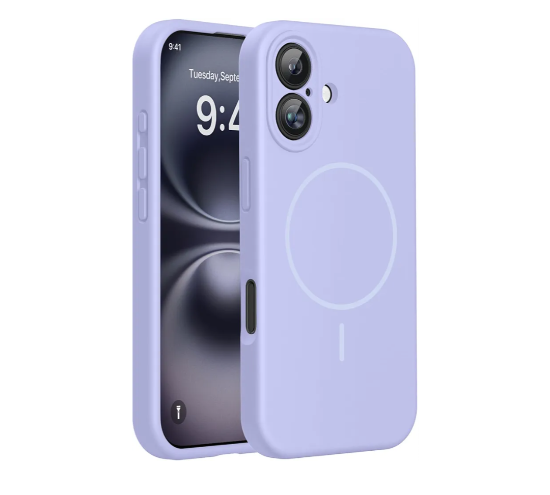 Miracase Compatible with iPhone 16 Case, [Soft Anti-Scratch Microfiber Lining], Compatible with MagSafe, Liquid Silicone Case Shockproof Drop Protection Phone Case for 16,Light Purple